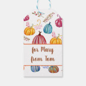 秋カボチャカラフルンアートギフトラベル ギフトタグ (裏面)