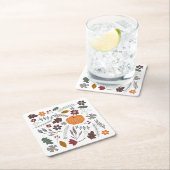 秋カボチャコンテンポラリーグラフィックパターンminimali スクエアペーパーコースター (インサイチュ)