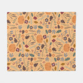 秋カボチャコンテンポラリーグラフィックフリースb フリースブランケット (正面(横))