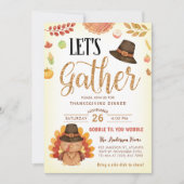 秋カボチャゴッブルサンクスギビングディナートルコ 招待状 (正面)