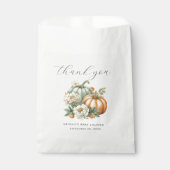 秋カボチャセージ緑ありがとうベイビーシャワー フェイバーバッグ (正面)