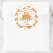 秋カボチャツインガールズ金ゴールドグリッターベビーシャワー ラウンドシール (バッグ)