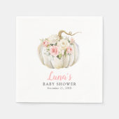 秋カボチャテーマガールベビーシャワー スタンダードカクテルナプキン (正面)