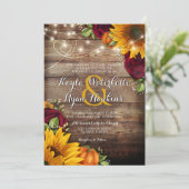 秋カボチャバラ素朴ウッドライト招待状 招待状 (スタンド正面)