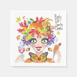 秋カボチャパーティートゥルサンタペ来ーパナプキン スタンダードカクテルナプキン