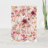 秋カボチャピンクバーガンディ結婚式 プログラム (正面)