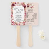 秋カボチャピンクバーガンディ結婚式 プログラム ハンドファン (正面&裏面)