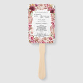 秋カボチャピンクバーガンディ結婚式 プログラム ハンドファン (正面)