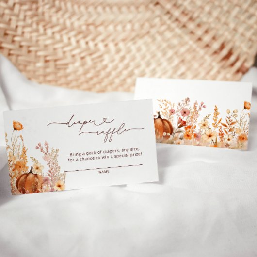 秋カボチャフローラおむつラッフル エンクロージャーカード