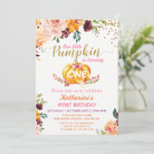 秋カボチャフローラガールベビーバースデーパーティー 招待状 (スタンド正面)