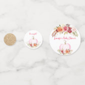 秋カボチャフローラピンク&金ゴールドベビーシャワー コンフェッティ (正面)