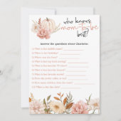 秋カボチャフローラベビシャワーゲームカード サンキューカード (正面)