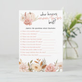 秋カボチャフローラベビシャワーゲームカード 招待状 (スタンド正面)