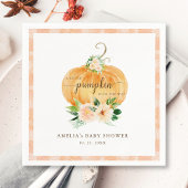 秋カボチャフローラベビーガールシャワー スタンダードカクテルナプキン