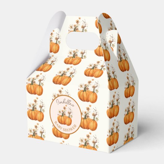 秋カボチャフローラベビーシャワーカスタム フェイバーボックス (正面サイド)