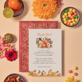 秋カボチャフローラベビーシャワーサンキューカード サンキューカード