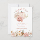 秋カボチャフローラベビーシャワーサンキューカード サンキューカード (正面)