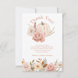 秋カボチャフローラベビーシャワーサンキューカード サンキューカード