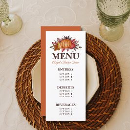 秋カボチャフローラベビーシャワーメニュー メニュー