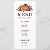 秋カボチャフローラベビーシャワーメニュー メニュー (正面)