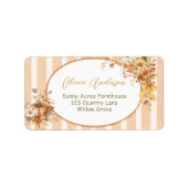 秋カボチャフローラベビーシャワー差出人住所 ラベル (正面)