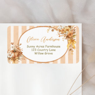 秋カボチャフローラベビーシャワー差出人住所 ラベル
