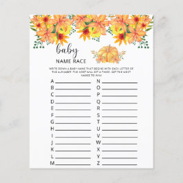 秋カボチャフローラベビー名レースゲーム