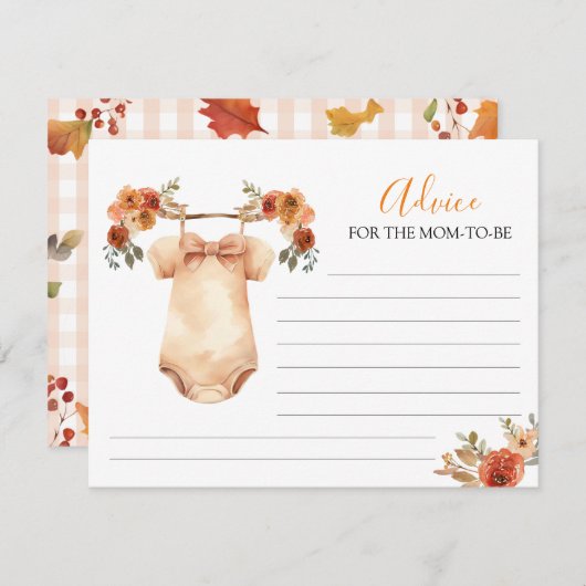 秋カボチャフローラママ用ベビー服アドバイス エンクロージャーカード (正面/裏面)
