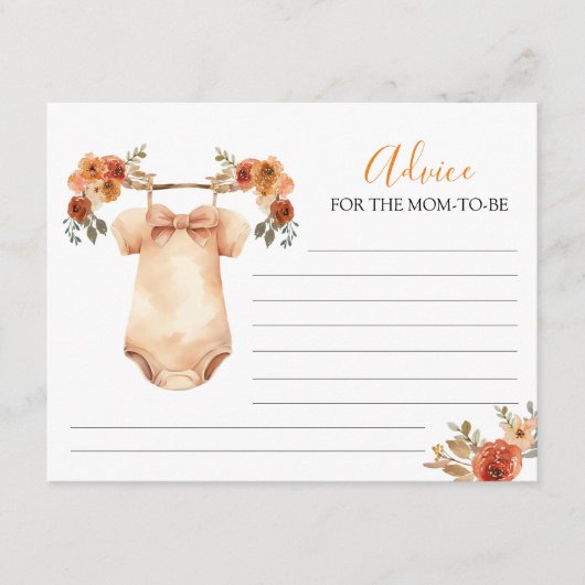 秋カボチャフローラママ用ベビー服アドバイス エンクロージャーカード (正面)