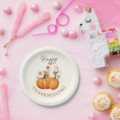 秋カボチャフローラ感謝祭紙カクテル ペーパープレート (パーティー)
