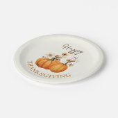 秋カボチャフローラ感謝祭紙カクテル ペーパープレート (アングル)