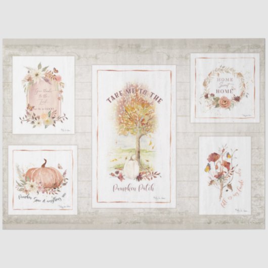 秋カボチャフローラ秋の木のデカ葉ップページ 薄葉紙 (正面)