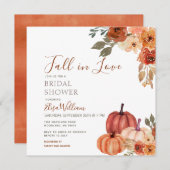 秋カボチャフローラ秋インラブブライダルシャワー 招待状 (正面/裏面)