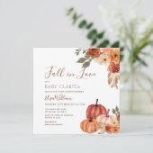 秋カボチャフローラ秋インラブベビーシャワー 招待状 (スタンド正面)