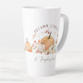 秋カボチャフローラ紅葉水彩 カフェラテマグ (右アングル)