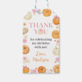 秋カボチャフローラ誕生日会ありがとう ギフトタグ (正面)