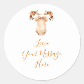 秋カボチャフローラ赤ちゃん服あなたのメッセージを愛する ラウンドシール (正面)