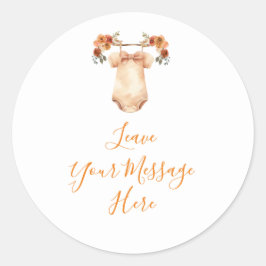 秋カボチャフローラ赤ちゃん服あなたのメッセージを愛する ラウンドシール