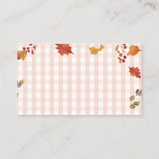 秋カボチャフローラ赤ちゃん服どのように多くのキャンディ エンクロージャーカード (裏面)