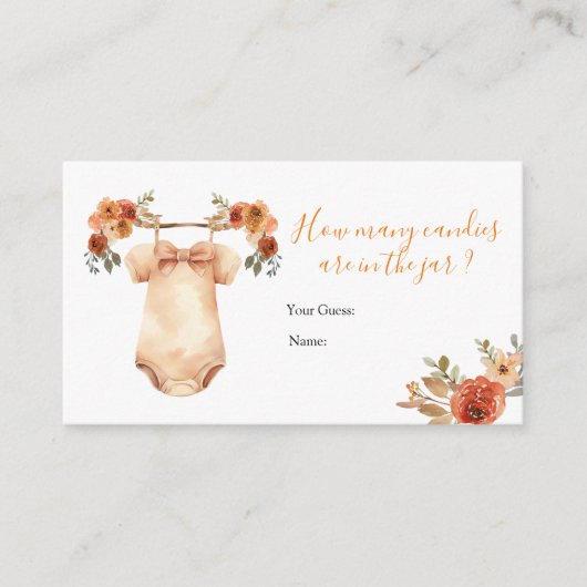 秋カボチャフローラ赤ちゃん服どのように多くのキャンディ エンクロージャーカード (正面)