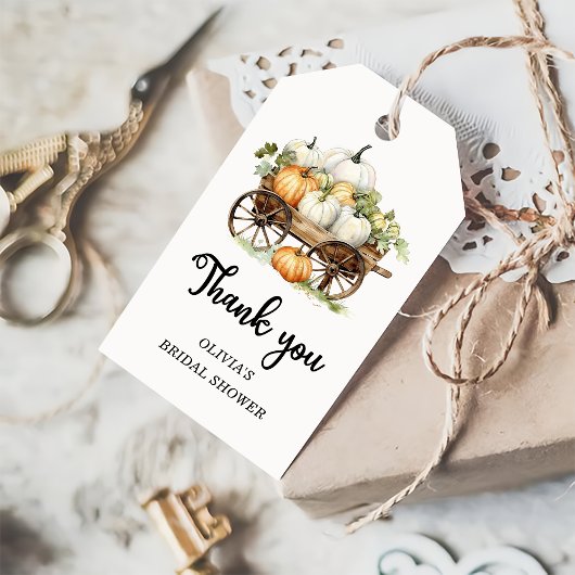秋カボチャブライダルシャワーお感謝してい願いギフト ギフトタグ