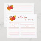 秋カボチャブライダルシャワーレシピカード (正面/裏面)