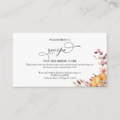 秋カボチャブライダルシャワーレシピリクエスト エンクロージャーカード (正面)