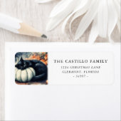 秋カボチャブラックキャット差出人住所 ラベル (インサイチュ)