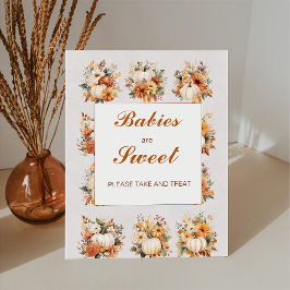 秋カボチャベビーは甘い赤ちゃんシャワー 台座サイン