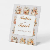 秋カボチャベビーは甘い赤ちゃんシャワー 台座サイン (正面)