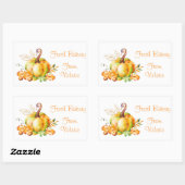 秋カボチャベーカリーラベル 長方形シール (シート)