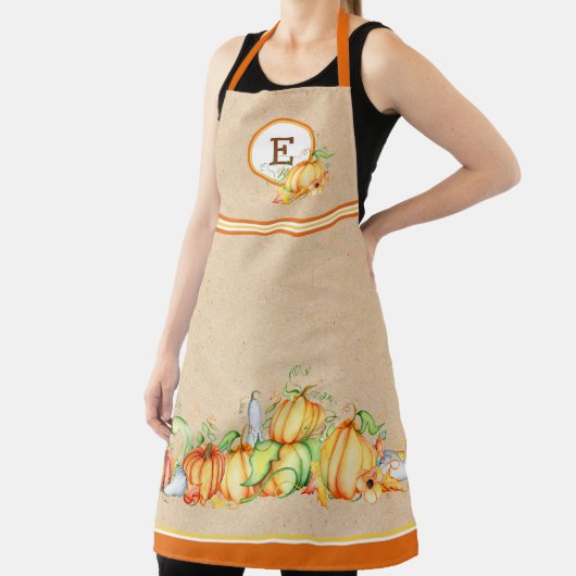 秋カボチャモノグラムの エプロン (インサイチュ)