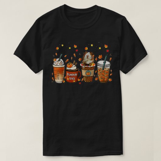 秋カボチャラテアイスティームオータムギニア Tシャツ (デザイン正面)