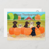 秋カボチャラブラドール絵画ズ シーズンポストカード (正面/裏面)